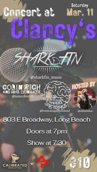 a flyer for a concert at clancy's