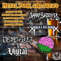 a poster for metal punk and brews
